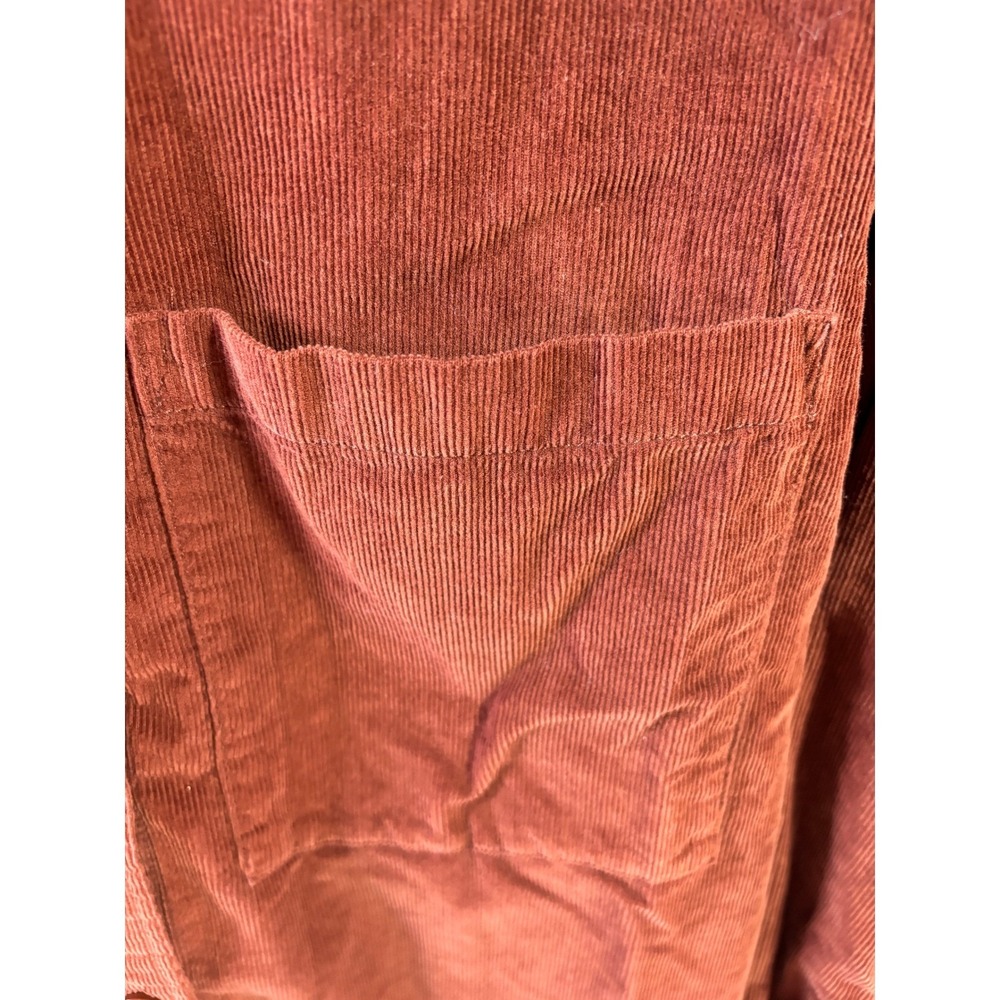 Abercrombie & Fitch Womens XS Oversized Corduroy Button Down Shirt Rust Brown - Picture 4 of 7